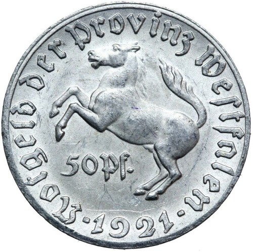 1921 westphalia pfennig - westphalia, 50